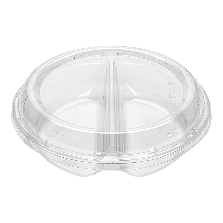 Clear Divided Serving Tray Lid Handle Round Portable Plastic - Temu