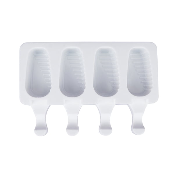 Xihbxyly Juego de Moldes para Paletas Diy, Moldes de Silicona de 4 Cavidades, 20 Palitos de Madera Incluidos, Diseño Flexible Antiadherente, para Hacer Helado, Chocolate y Gelatina, Diversión de Vera