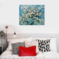 thumbnail image 5 of Nawypu Abstract Flower Canvas Wall Art: Dogwood Bloom Artwork Beautiful Teal Tree Gallery Painting White Floral Elegant Picture Contemporary Botanical Print for Living Room Bedroom Office, 5 of 5
