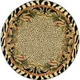 thumbnail image 2 of Unique Loom Tapis Guépard Border Design 8' x 8' Rond Ivoire/noir, 2 of 10