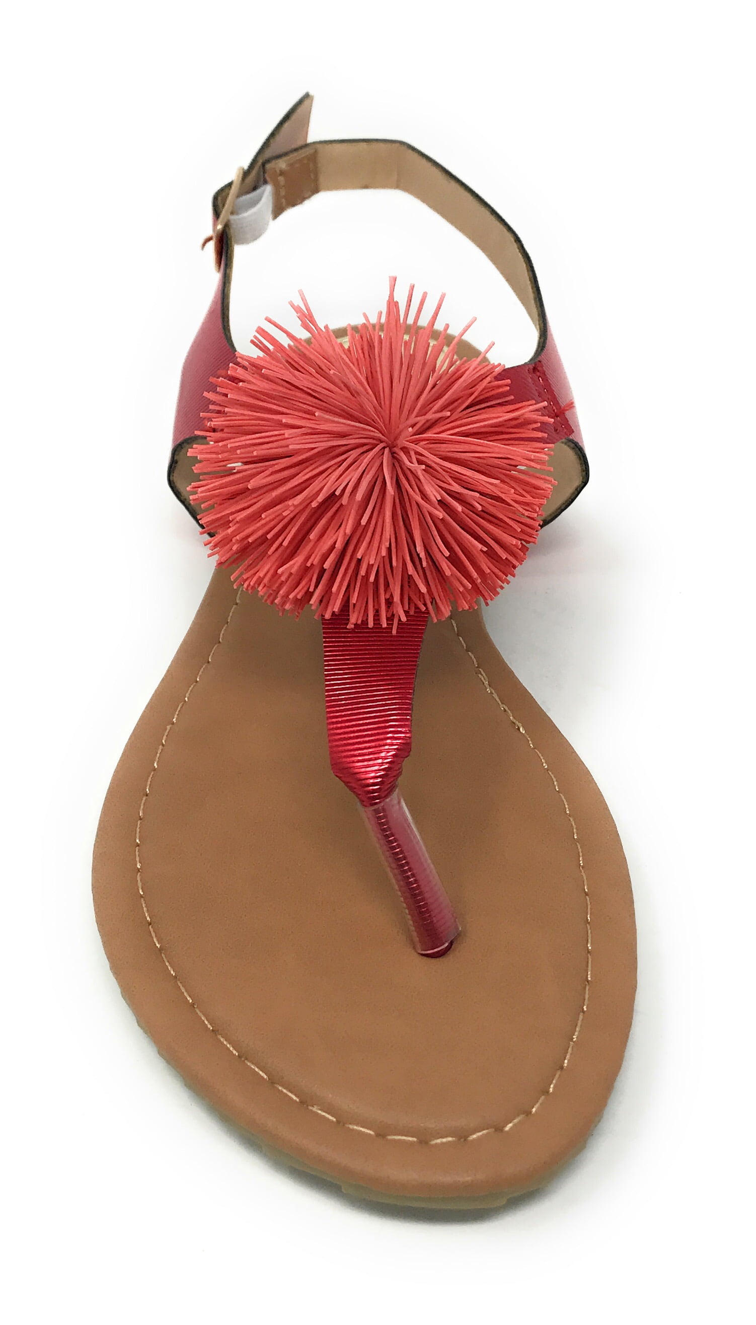 Victoria K Women's PomPom With Side Buckle Sandals