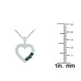 thumbnail image 2 of SZUL Women's Three Stone Blue Diamond Heart Pendant in 10K White Gold, 2 of 5