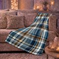 thumbnail image 6 of Plaid Check Living Room Autumn Accent, Cozy Botanical Garden Scene, Warm Flannel Blanket for Ranch House and Living Room, Animal Lovers Thanksgiving Gift, Artistic Home Decor, 6 of 9
