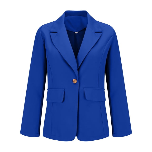 Blazer Femme Décontracté Ouvert devant Manches Longues Col à Revers Bouton Veste de Travail - Hontri