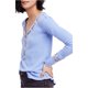 thumbnail image 2 of Free People Camiseta Henley térmica bordada para mujer, azul, mediano Free People  henley, 2 of 2