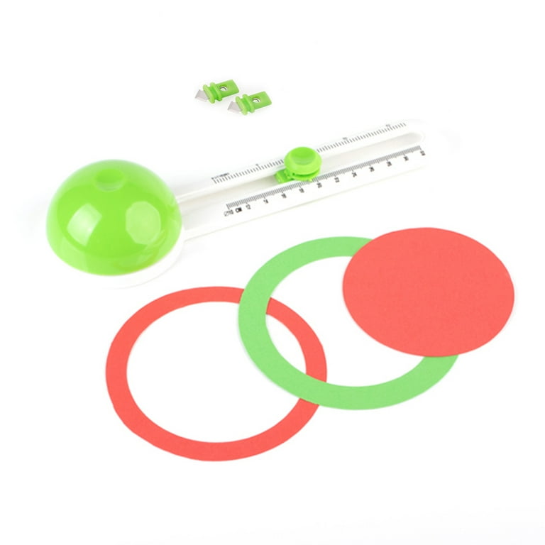  Circle Cutter Paper Trimmer Scrapbooking Circular Cutter Craft  Cutting Tool, Rotary Cutter for Cardstocks (included 3 blades) (Green) :  Office Products