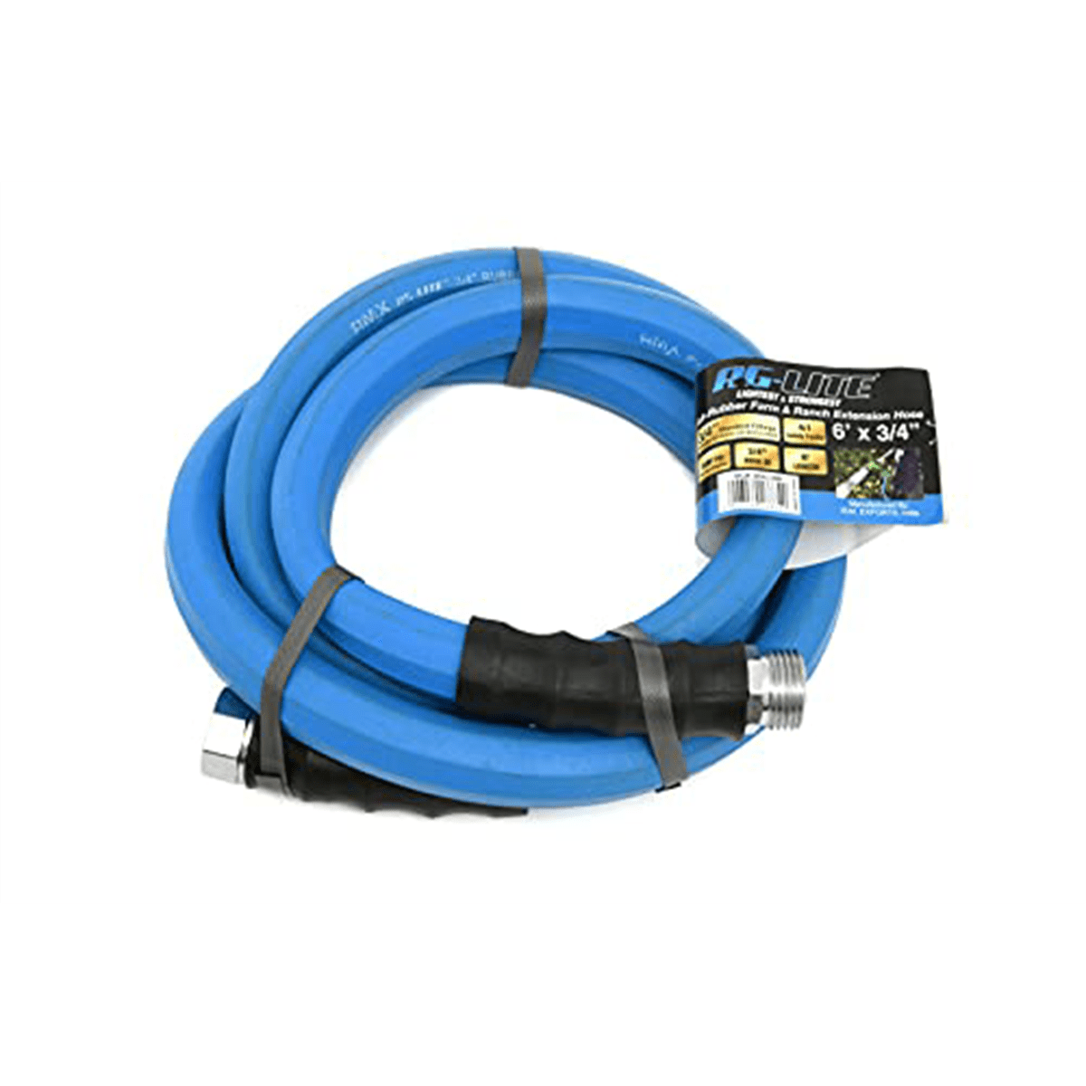 BluBird BSAL3406 AG-LITE 3/4"x06' Hot/Cold Water Braided Rubber Garden Hose