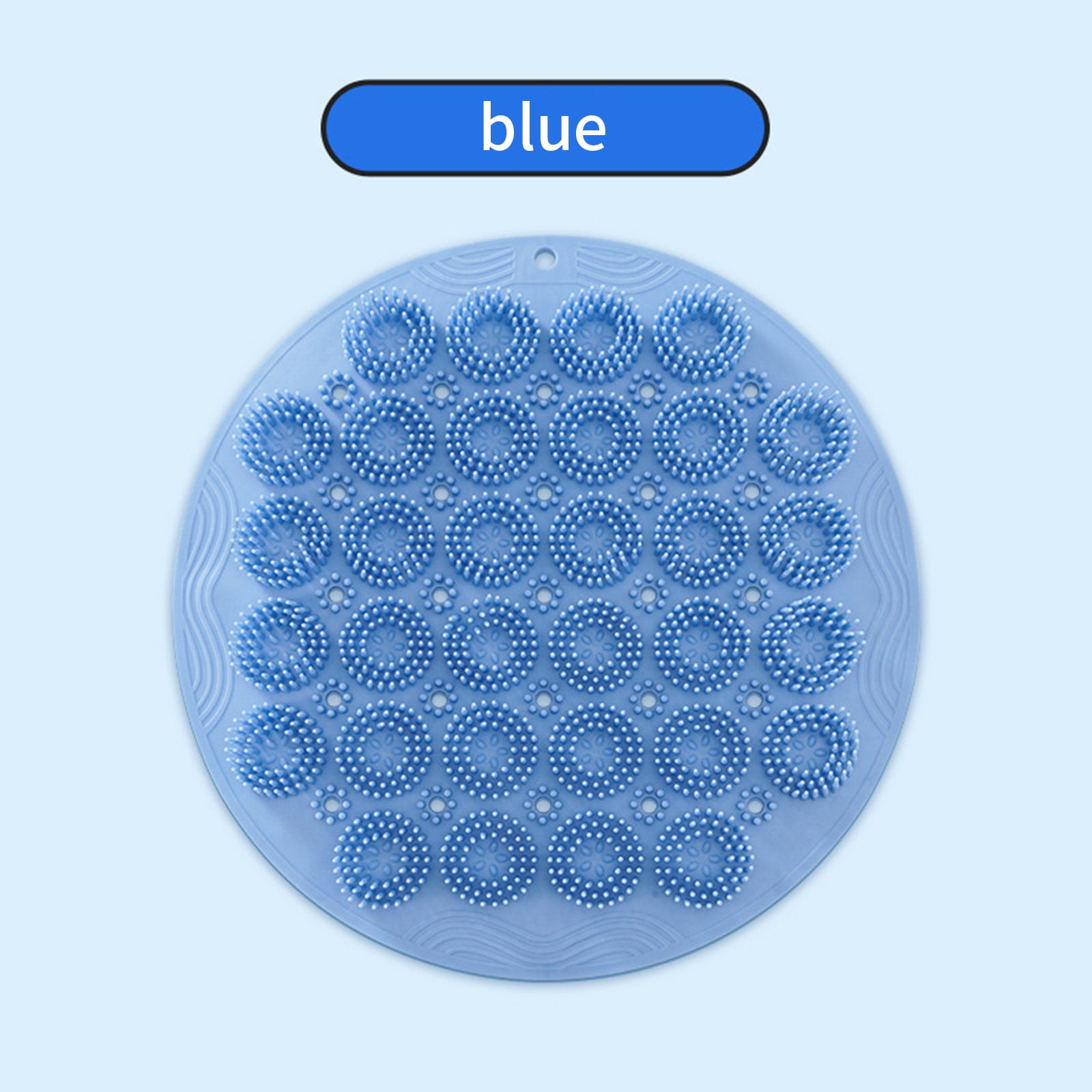 360 Degree Grip Bath and Shower Scrub Mat with Suction Cups for Back and Foot Exfoliation, Rubber Massage Pad for Dead Skin Removal, Quick Dry Non Slip Bathroom Floor Mat