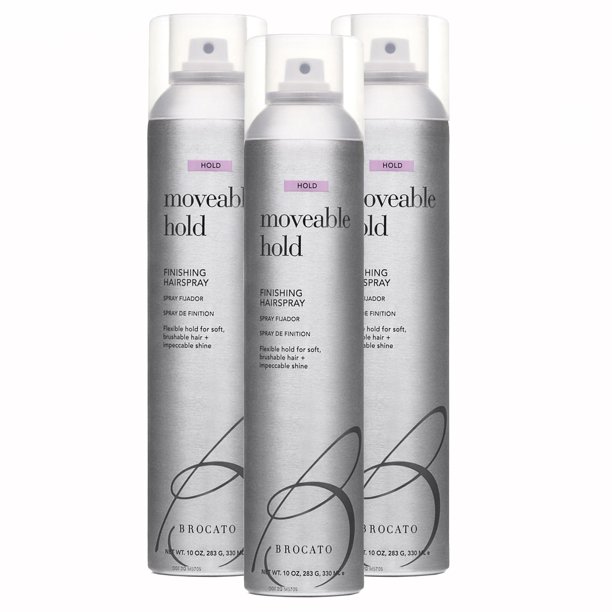 Brocato Spray para el cabello con acabado de fijación móvil (50% VOC) 3 paquetes de 10 oz | Control excepcional y acabado brillante | Para todos los estilos de cabello
