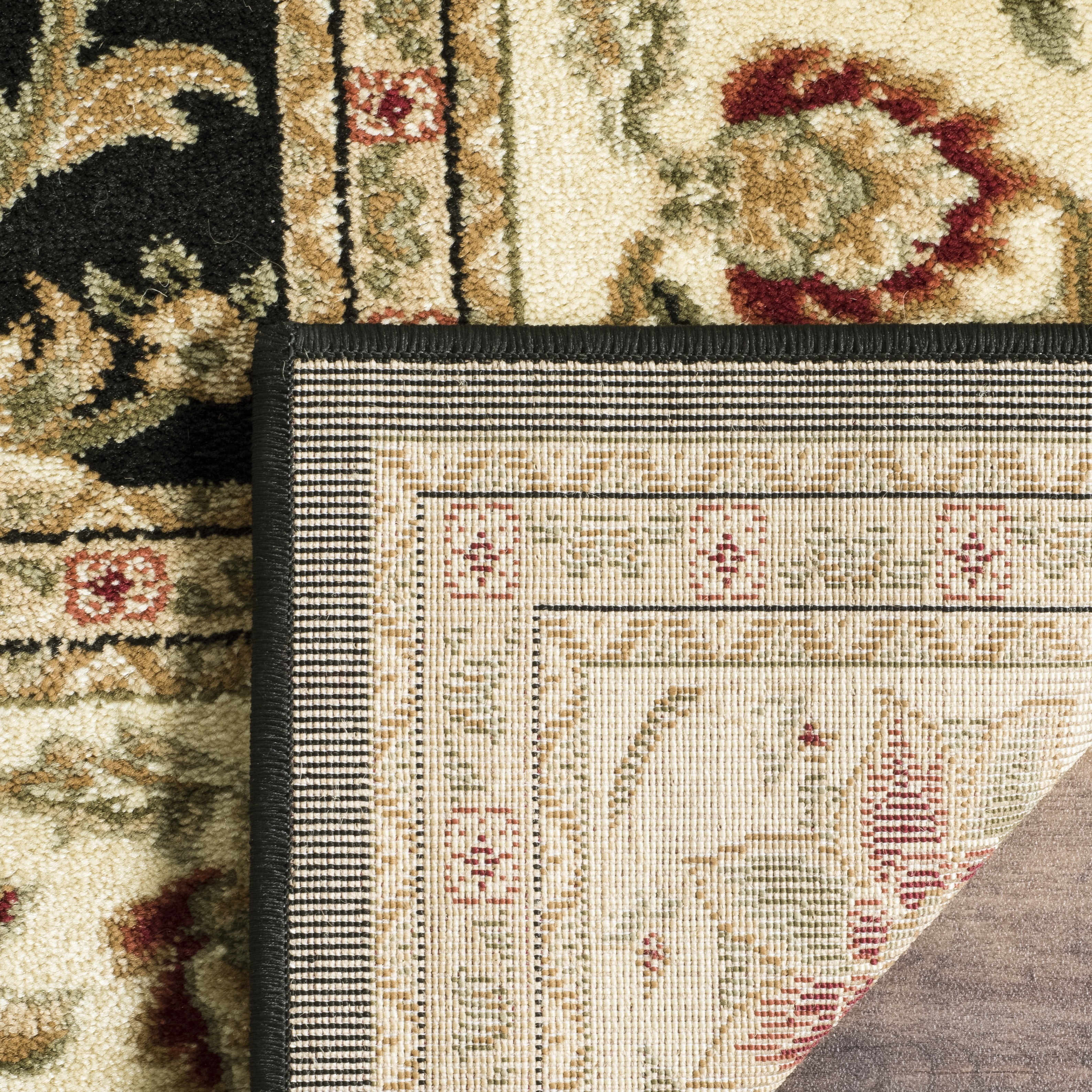 Safavieh Lyndhurst Victoria Floral Area Rug, Black/Ivory, 10' x 10' Round