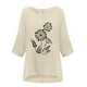 thumbnail image 4 of Camiseta holgada de manga 3/4 con cuello redondo y estampado informal para mujer Fridja  fjkfkj3248, 4 of 5