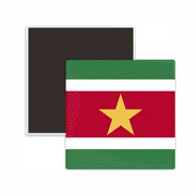 Suriname National Flag South America Country Square Ceracs Fridge Magnet Keepsake Memento
