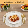 thumbnail image 4 of Beige Flower Branch Round 13 Inch Placemats Set of 6, Spring Summer Farmhouse Botanical HeatResistant Non Slip Place Mats for Dining Table, Wipeable Braided Kitchen Table Mats for Housewarming, 4 of 9