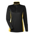 thumbnail image 4 of Harriton M786W Women's Flash Snag Protection Plus IL Colorblock Quarter-Zip Pullover-Black/ Sunray Yellow-3XL, 4 of 6