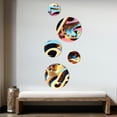 thumbnail image 3 of Designart "Pastel And Gold Abstract Music" Religious Landscape Metal Wall Art Set of 5 Piece, 3 of 5