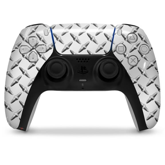 WraptorSkinz Skin Wrap compatible with the Sony PS5 DualSense Controller Diamond Plate Metal (CONTROLLER NOT INCLUDED)