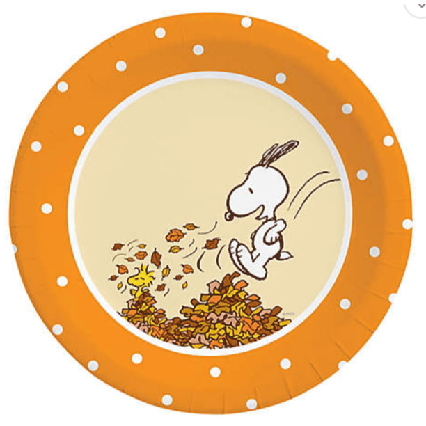 Peanuts Snoopy and Woodstock Thanksgiving Harvest Leaf Jumping Plates ( Peanuts Snoopy and Woodstock Thanksgiving Harvest Leaf Jumping Plates (