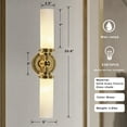 thumbnail image 2 of Minimalistt Double Tube Antique Brass Metal with Milk Glass Shade Vanity Light, Contemporary Wall-Mounted Sconce, Hand-polished Wall Light, Indoor Sconce beside Mirror, for Bathroom, Living Room, 2 of 9