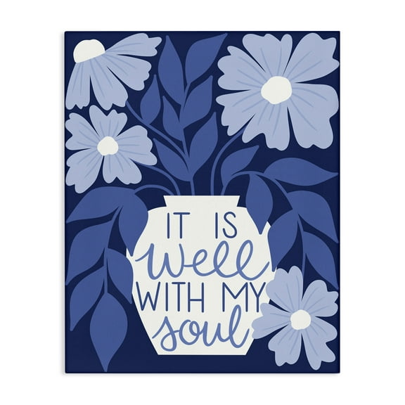 Stupell Industries Well With My Soul Florals Plants & Flowers Painting Wrapped Canvas Art Print Wall Art, 16 x 20
