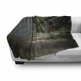 thumbnail image 3 of Rustic Soft Flannel Fleece Throw Blanket, Industrial Interior Greenhouse Agriculture and Plants Nature in Urban Areas Print, Cozy Plush for Indoor and Outdoor Use, 50" x 60", Grey Green, by Ambesonne, 3 of 6