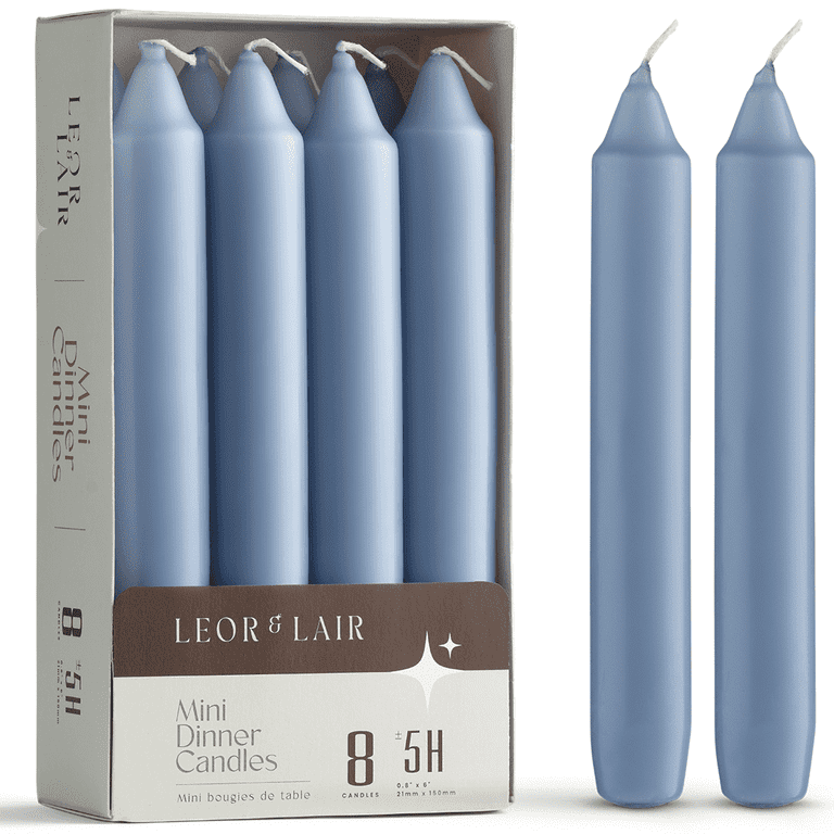 Leor & Lair Blue Taper Candles, 6", Pack of 8 photo 1