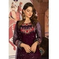 thumbnail image 3 of Stylish Indian Trouser Pant Suits Pakistani Designer Sewn Shalwar Kameez Dress ( Purple, XS - 36 ), 3 of 5