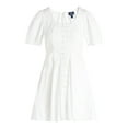 thumbnail image 5 of Scoop Women’s Pleated Mini Dress with Puff Sleeves, Sizes XS-XXL, 5 of 5