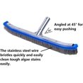 thumbnail image 4 of Swimming Pool Brush for Cleaning Pool Walls,Tiles & Floors,Heavy Duty 18" Aluminum Stainless Steel Wire Bristle Pool Scrub Brush for Curved Cleaning Brushes with EZ Clips, 4 of 5