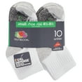 thumbnail image 3 of Fruit of the Loom Dual Defense Ankle Socks for Boys, White, Sizes 4.5-8.5 (10-Pack), 3 of 5