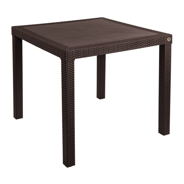 Mesa cuadrada Desarmable Estilo Rattan (Chocolate) La Ardilla Para exteriores e Interiores (Color Chocolate)
