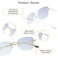 thumbnail image 2 of LifeArt Pure Titanium Frame Glasses/Blue Light Blocking Reading Glasses, Reduce Eyestrain, Stylish for Men and Women(Gold,No Magnification), 2 of 5
