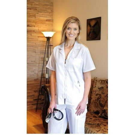 

Women s White Zipper Top Uniform Scrubs