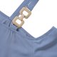 thumbnail image 4 of Chaqueta Top casual de un hombro con botones de metal de color sólido a la moda para mujer Ygjytge para Mujer azul claro T XXL, 4 of 9