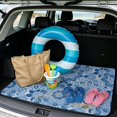 thumbnail image 2 of Yspwyqan Car Trunk Mat for SUV, All Season Cargo Liner, Blue Boho Mandala Gripped Backing Wipeable Rear, Stylish Auto Interior Accessory Fits Most Sedans SUVs Wagons, 2 of 7