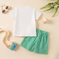 thumbnail image 6 of Toddler Baby Boy Clothes Summer Outfits Farmer Truck Print Shirt & Gingham Shorts 2-Piece Set, Casual Summer Kids Clothes 18-24 Months, 6 of 9