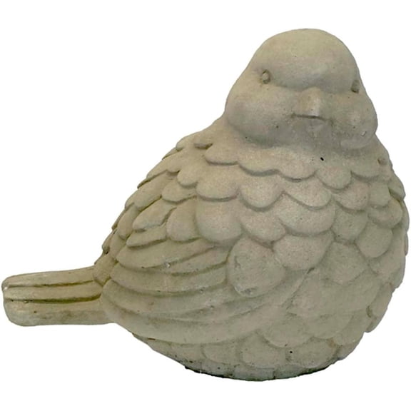 Solid Rock Stoneworks Large Feathered Bird Concrete Statue, 10" Tall, Unstained