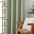 thumbnail image 3 of MKHILL Aether 120 Inch Extra Long Sage Green Blackout Curtains for Sliding Glass Doors Large Patio, 2 Panels Thermal Insulated Room Darkening Drapes, Each 50"W x 120"L(10 Feet), Sage Green, 3 of 11