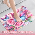 thumbnail image 5 of Dznils Pink Floral Shower Curtain Sets with Rugs, 16Pcs Butterfly Bathroom Curtain Set, 72" x 72", 5 of 12