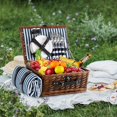 thumbnail image 2 of Cesta de Picnic HYBDAMAI para 4 con Manta Impermeable Azul, 2 of 8