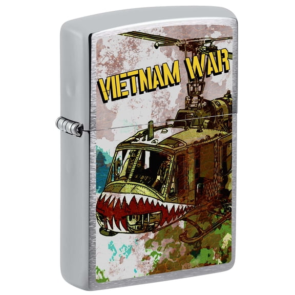 Zippo Lighter: Vietnam War Helicopter - Brushed Chrome 80977