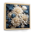 thumbnail image 2 of Designart "Mosaic Harmony: White And Blue Chrysanthemum Mix III" Chrysanthemums Floater Framed Canvas Art Print, 2 of 5