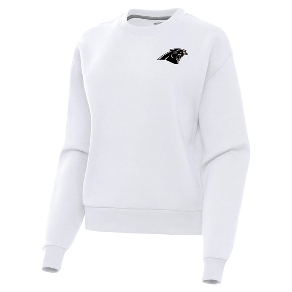 Women's  Antigua  White Carolina Panthers Victory Pullover Sweatshirt
