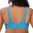 thumbnail image 4 of Deyllo Women's Sports Bras Plus Size High Impact Full Support Non-padded Wireless Workout Running Exercise Bra Activewear, Blue 34G, 4 of 12