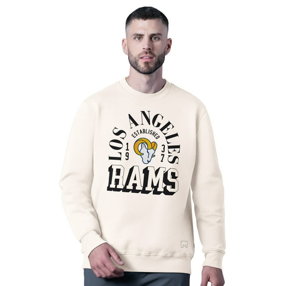 Men's MSX by Michael Strahan White Los Angeles Rams Whiteout Tri-Blend Sweatshirt