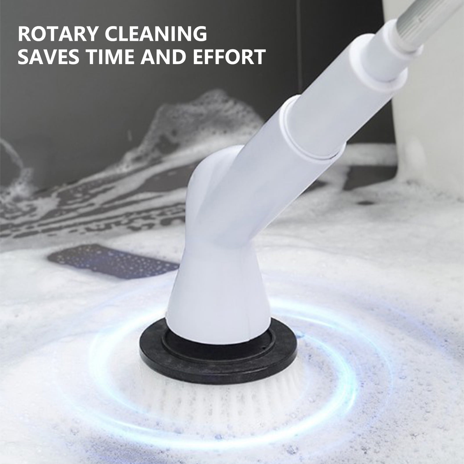 Dpityserensio Electric Spin Scrubbers,Cordless Spin Scrubbers with 4 Replaceable Brush Heads and Adjust Extension Handle,Power Cleaning Brush for