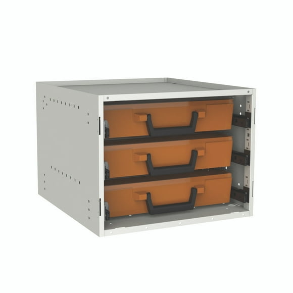 Rolacase Van Storage System Cabinet RCSK2/C Series 4/Series 8 Van Storage System Shelf Mount; With 3 RC001/CL Parts Organizer Cases