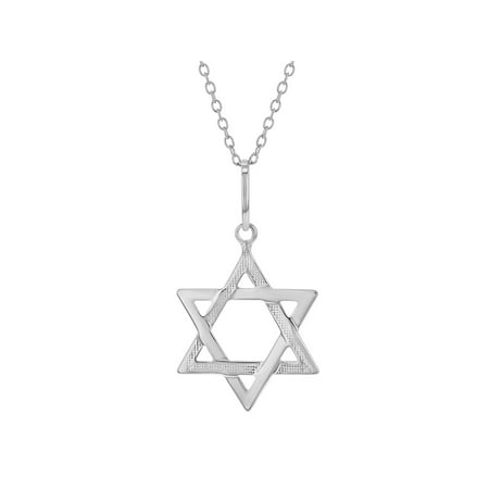 - 925 Sterling Silver Star of David Jewish Judaica Pendant Necklace 19