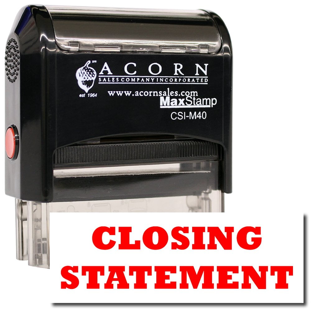 Large Self-Inking Closing Statement Stamp with Yellow Ink - Walmart.com