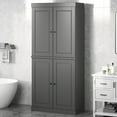 thumbnail image 3 of Palace Imports 100% Solid Wood 32" Bathroom Cabinet with Solid Doors and Adjustable Shelves, Gray, 3 of 7