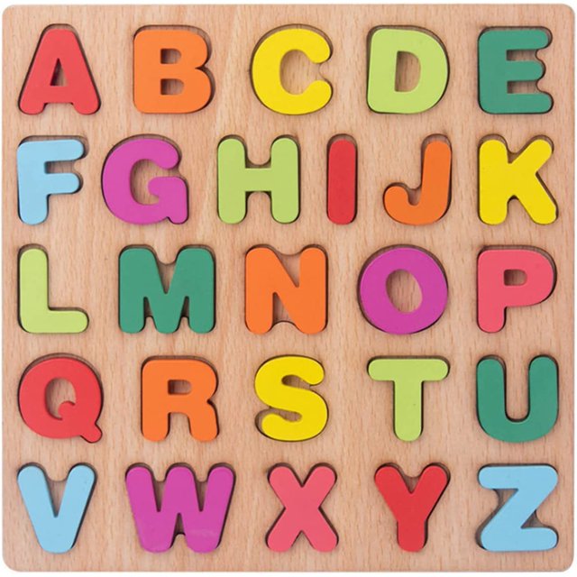 alfabeto de juguete, alfabeto ABC, rompecabezas de madera tridimensional 3D, bloques en forma de letras, juguetes educativos para niños, material didáctico para niños